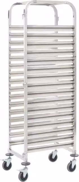 Carrello da Cucina per 16 Vassoi 38x55x163 cm in Acciaio Inox
