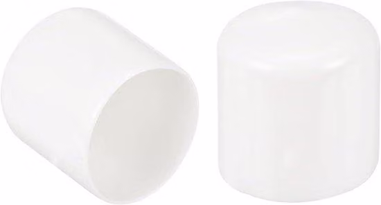 Tappi rotondi semplici in plastica da 41 mm - Bianchi - Per tubi e mobili