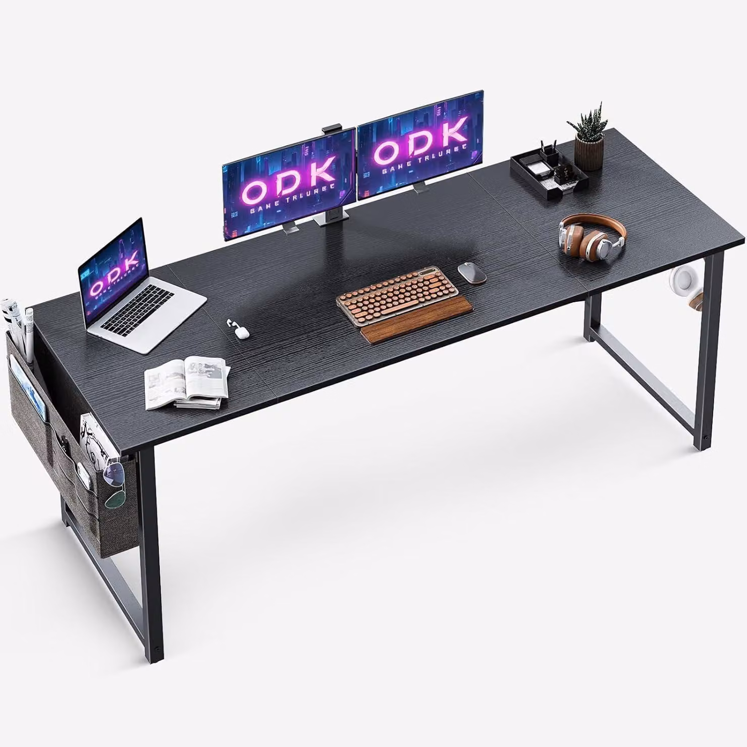ODK scrivania per computer 160x55cm nero scrivania ufficio casa ufficio