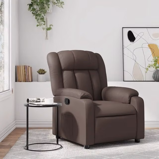 Divano Sedia-Poltrona Reclinabile Marrone in Similpelle 396075