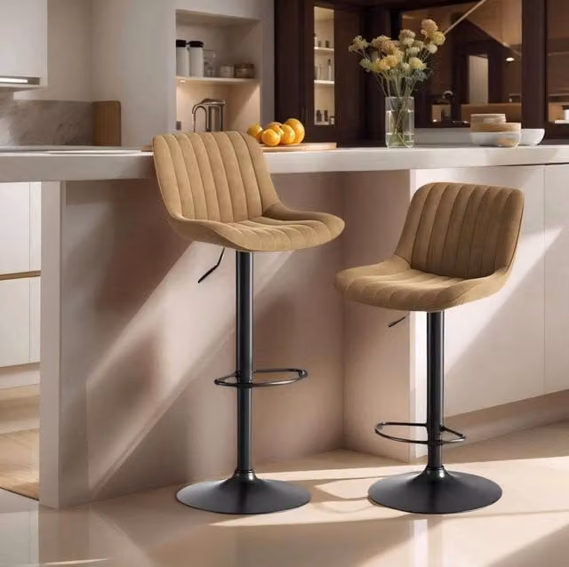 Set di 2 sgabelli da bar 46 x 46 x 109 cm marrone – girevoli e regolabili