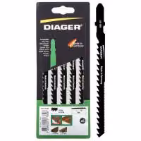 Lame per seghetto alternativo HCS per legno - Taglio curvo L011W5 5 lame 100/75 mm 6 tpi (4 mm) Taglio curvo a 'T'