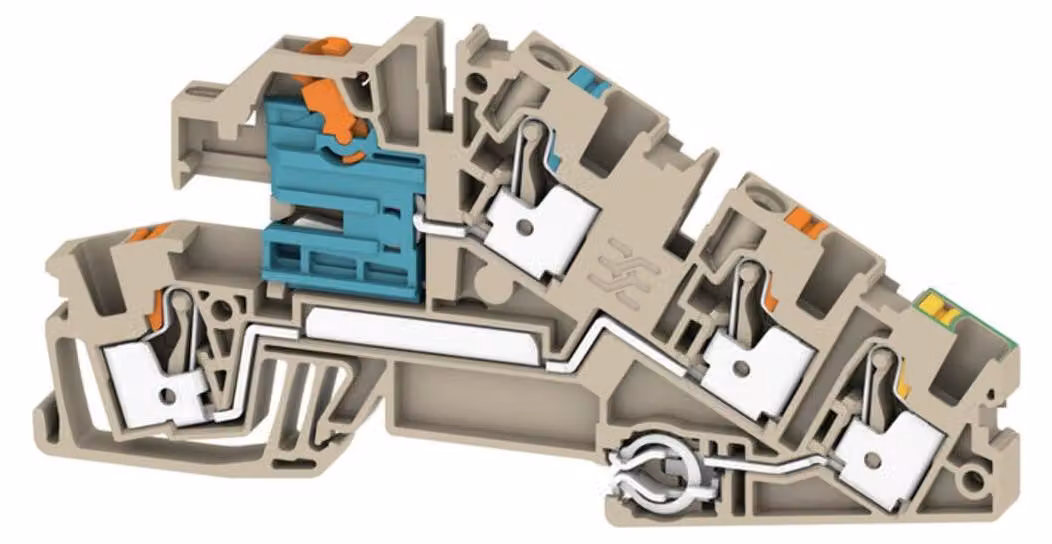 Morsetto di installazione PUSH IN, 4 mm² - Morsettiera 6,1 mm 30 A AITB 4 BB NDT-L-PE