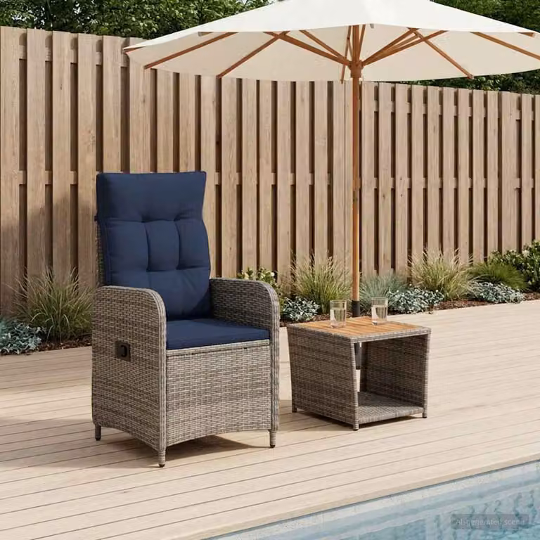 Set Lounge da Giardino vidaXL 2 pz con Poltrone Imbottite Blu e Struttura in Acciaio Verniciato a Polvere