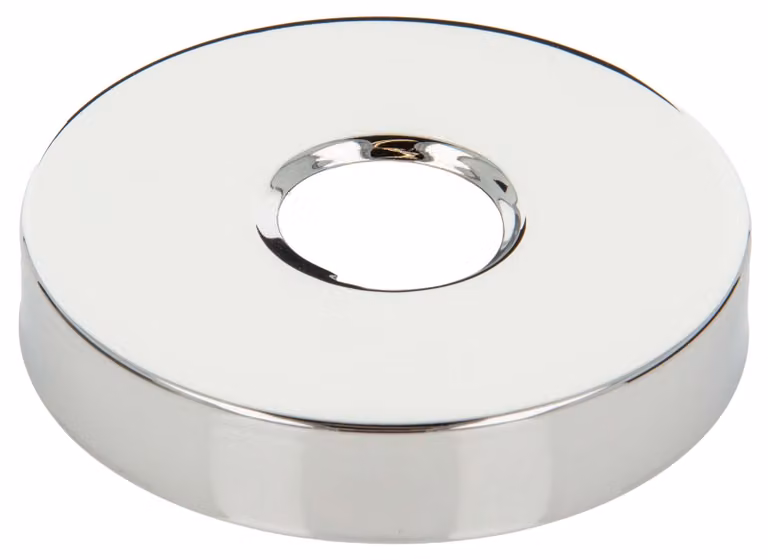 rosone filettato tecuro (3/4) Ø 27 mm x Ø 80 mm x altezza 15 mm, ottone cromato