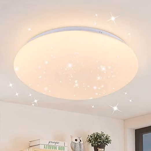 ZMH LED plafoniera camera da letto plafoniera 30cm cielo stellato bianco caldo 18W plafoniera IP44 rotonda per cucina bambini