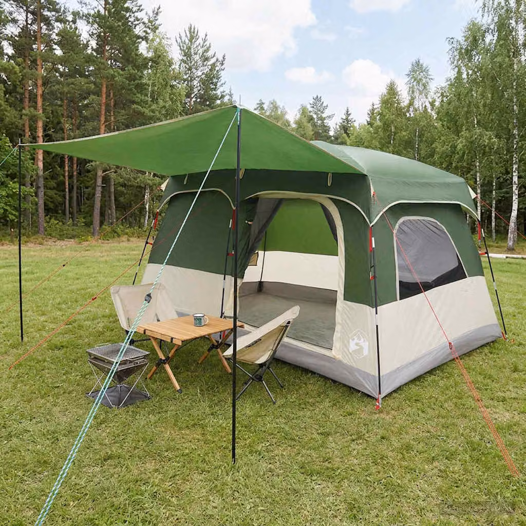 Tenda Familiare vidaXL per 5 Persone in Poliestere Verde
