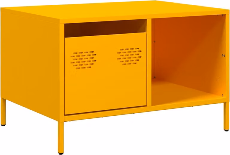 Tavolino Giallo Senape 68,5x50x43,5cm Acciaio Laminato a Freddo