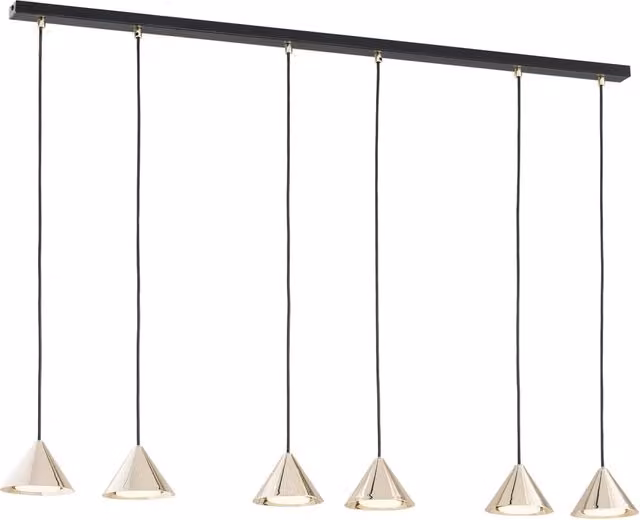 Sospensione Minimal Narayana 6 Luci In Acciaio Oro
