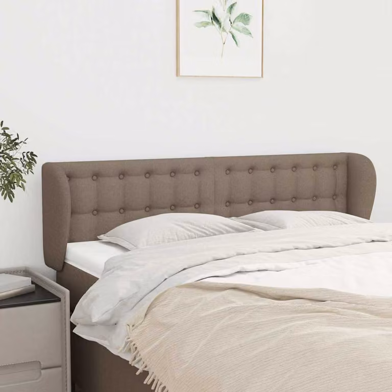 Testiera ad orecchio vidaXL in tessuto beige L: 147 cm, P: 23 cm, H: 78/88 cm