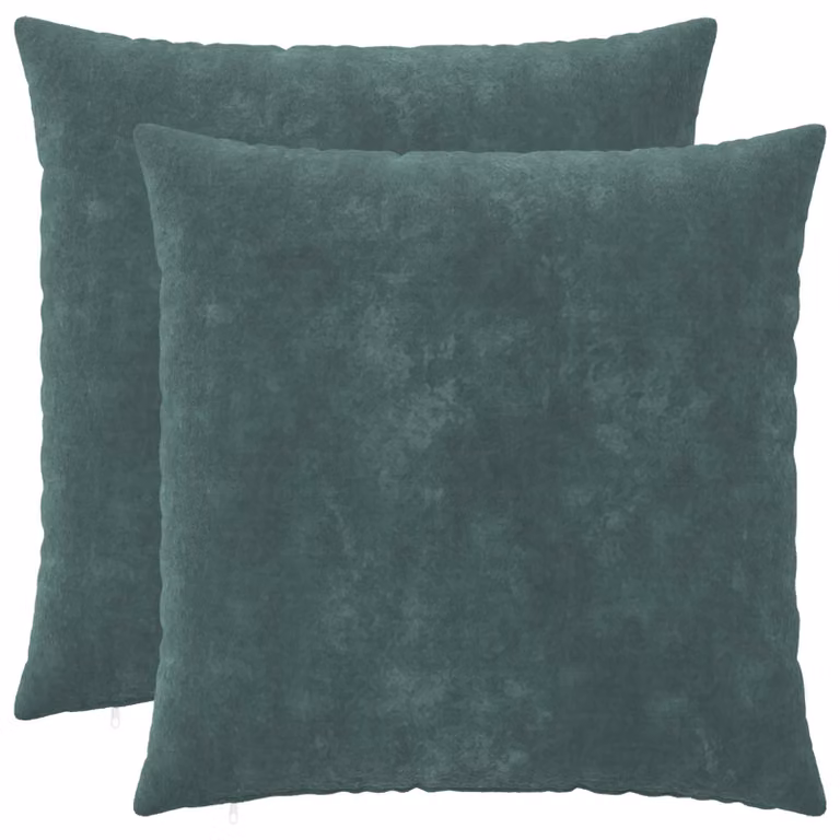 Set di 2 federe vidaXL HEERLEN in microfibra blu petrolio, L/P: 80 x 80 cm