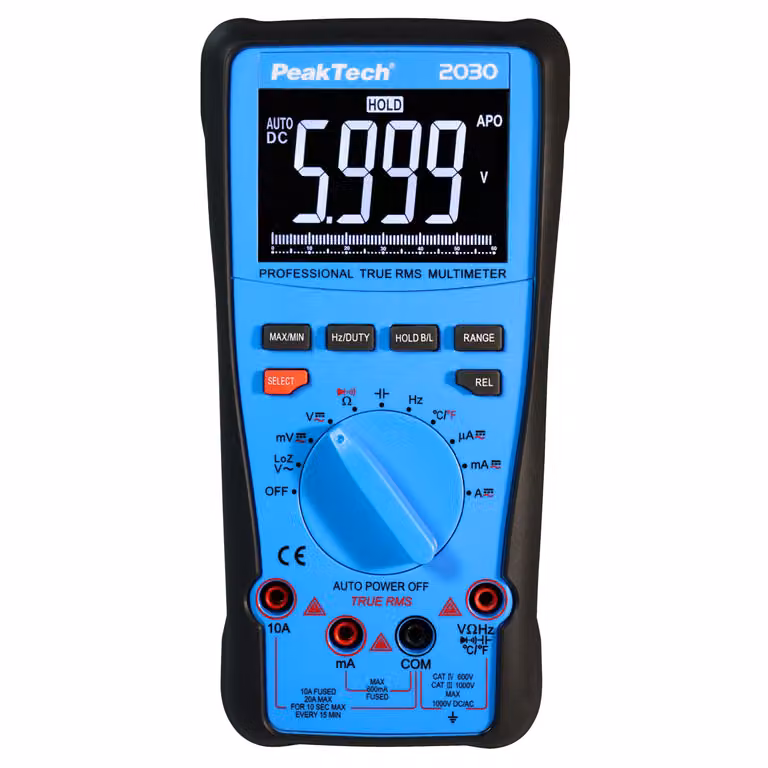 Multimetro digitale PeakTech ''P2030'', 6000 conteggi, 1000V, vero RMS, LCD Anzeige