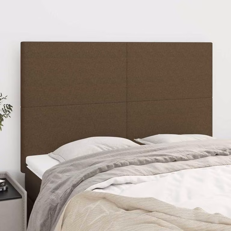 Testiera per letto imbottita vidaXL in tessuto marrone scuro L: 144 cm, P: 5 cm, H: 118/128 cm