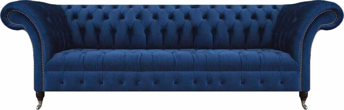 Blau Chesterfield Sofa Viersitzer Couch Designer Polstermöbel Wohnzimmer