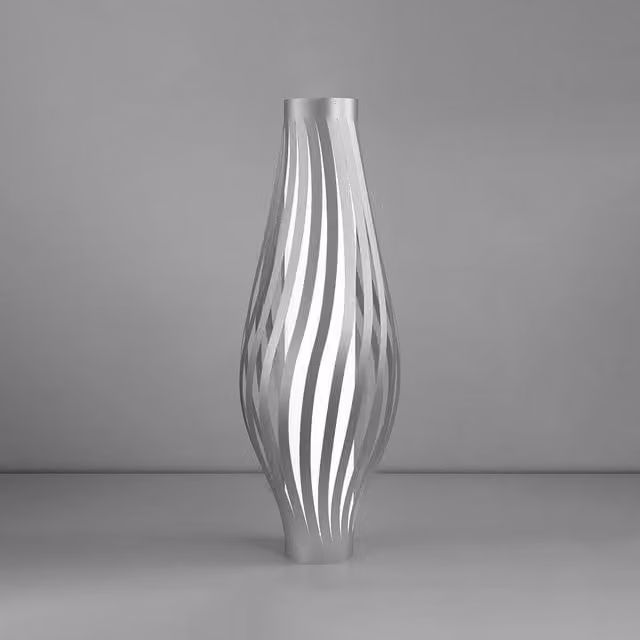 Lampada da terra Totem Dama Helios Linea Zero in Polilux Silver Made in Italy – 1