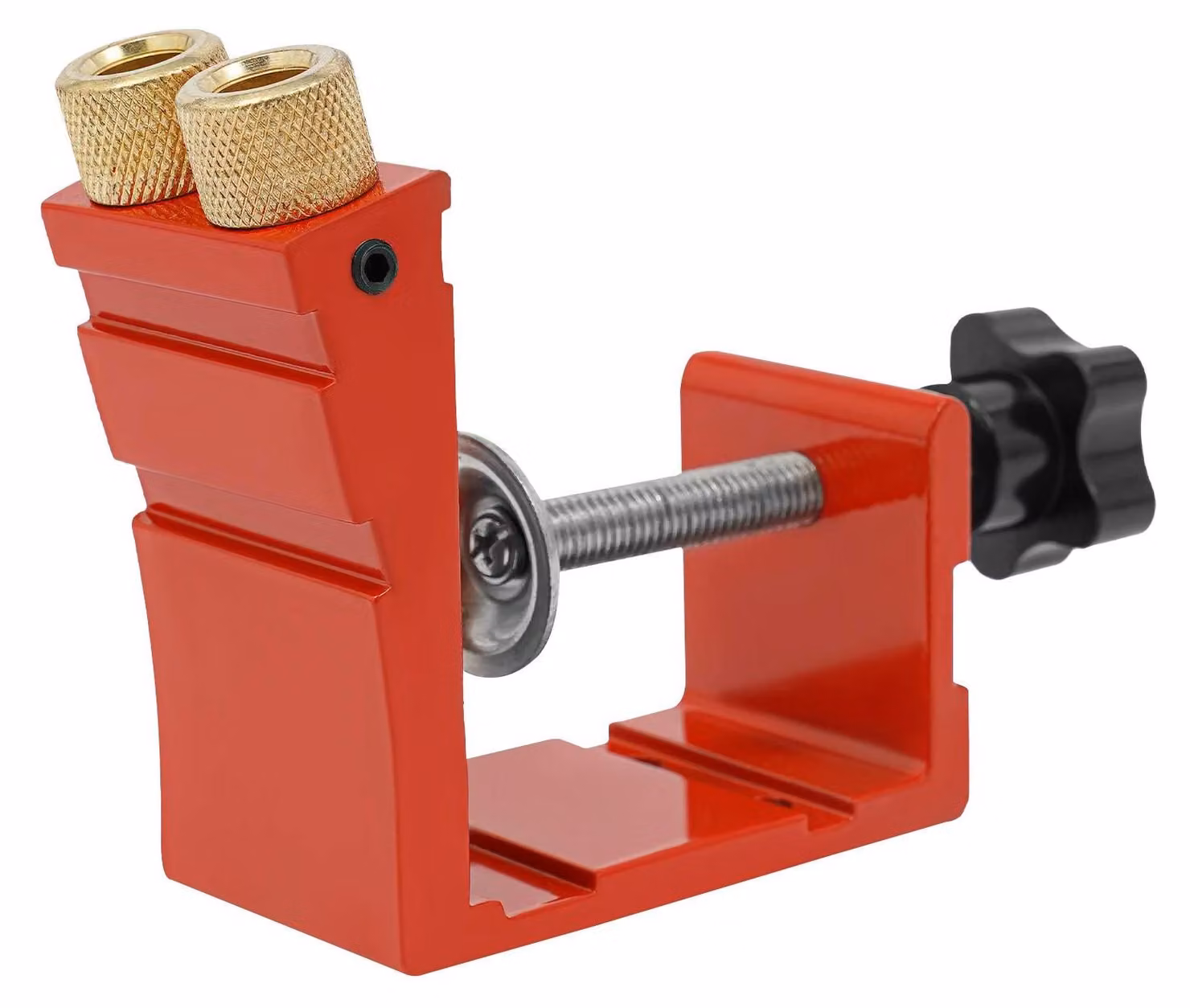 Set di dima per foratura a foro cieco - Dima per foratura obliqua a 15° - Regolabile - Busa di foratura da 9 mm - Spessore del materiale 1–55 mm - Per materiali morbidi - Lega di alluminio - Rosso