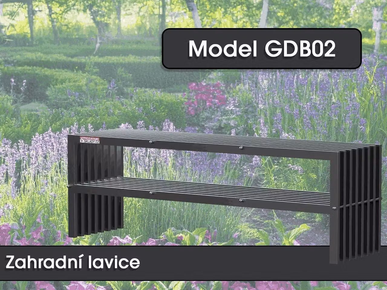 Panchina da giardino GDB02, 150 x 50 x 40 cm