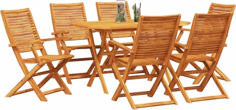Set da Pranzo per Giardino 7 pcs Marrone