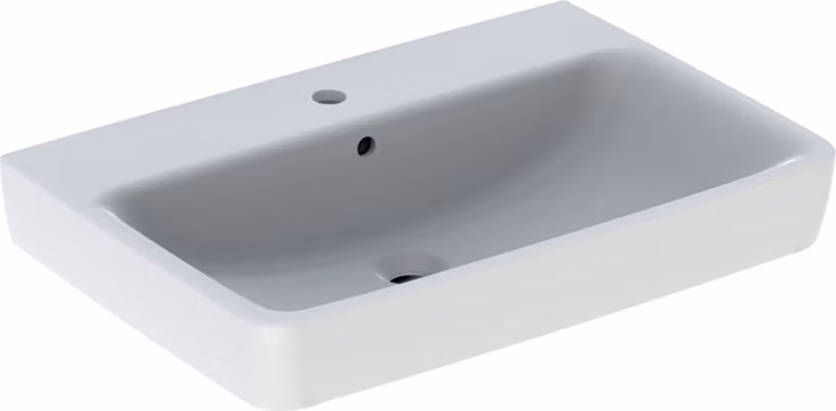 Geberit Waschtisch Renova Plan mit Hahnloch, mit ÜL 750x480mm weiß