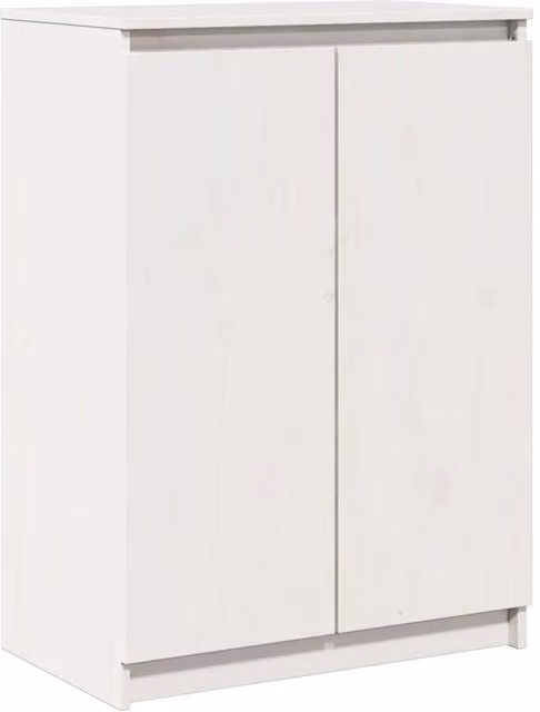 Credenza-Buffet-Armadio da cucina Bianca 60x36x84 cm in Legno Massello di Pino