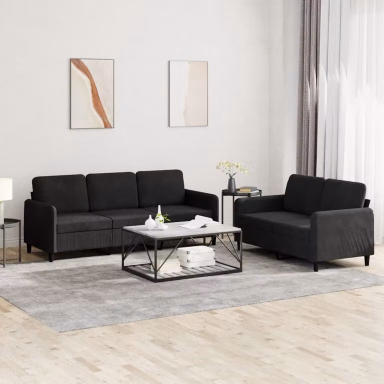 Maison Exclusive - Set divano a 2 posti in velluto nero