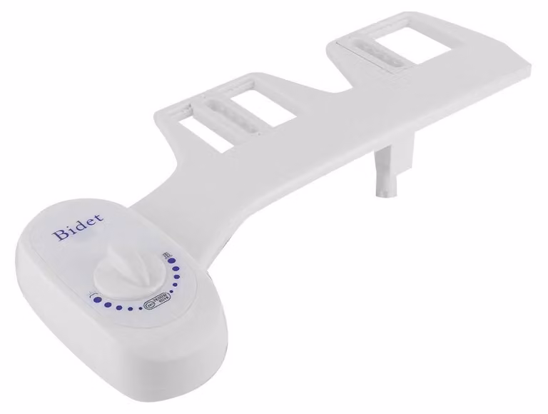Bidet meccanico per WC, ugello singolo, bianco, con regolazione della pressione