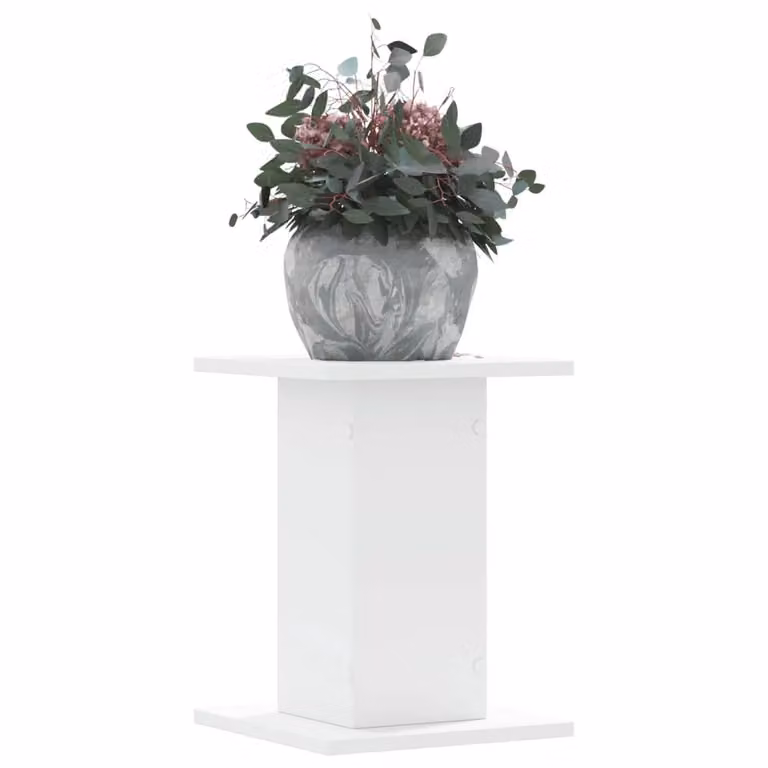 Set di 2 supporti per piante vidaXL in legno multistrato bianco, design minimalista, L/P/H: 30 x 30 x 40 cm