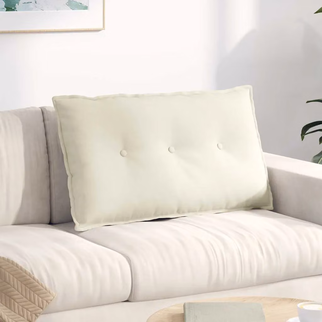 Cuscino per schiena vidaXL in tessuto a coste beige L: 80 cm x P: 50 cm