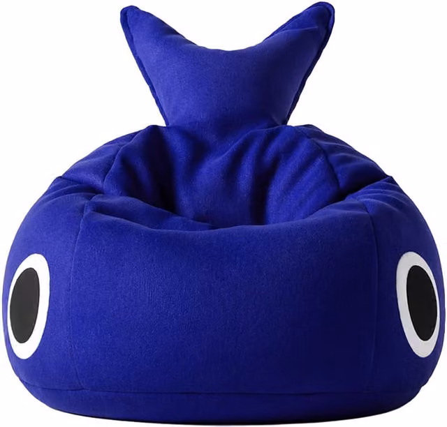 Pouf da interno Qeeboo Lapu Lapu blu in tessuto
