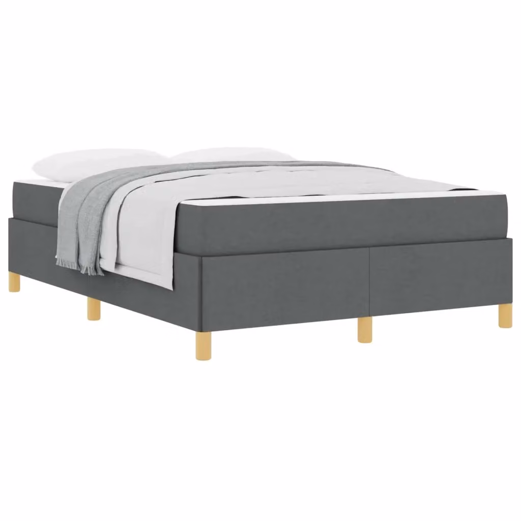 Struttura del letto imbottita vidaXL in tessuto grigio con legno, L 140 x P 190 cm – 2