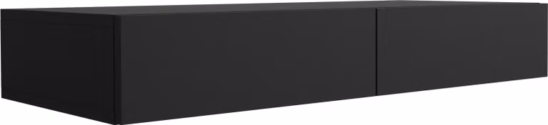 Comò sospeso con due cassetti, frontale liscio - nero, 100 x 39,6 x 16 cm