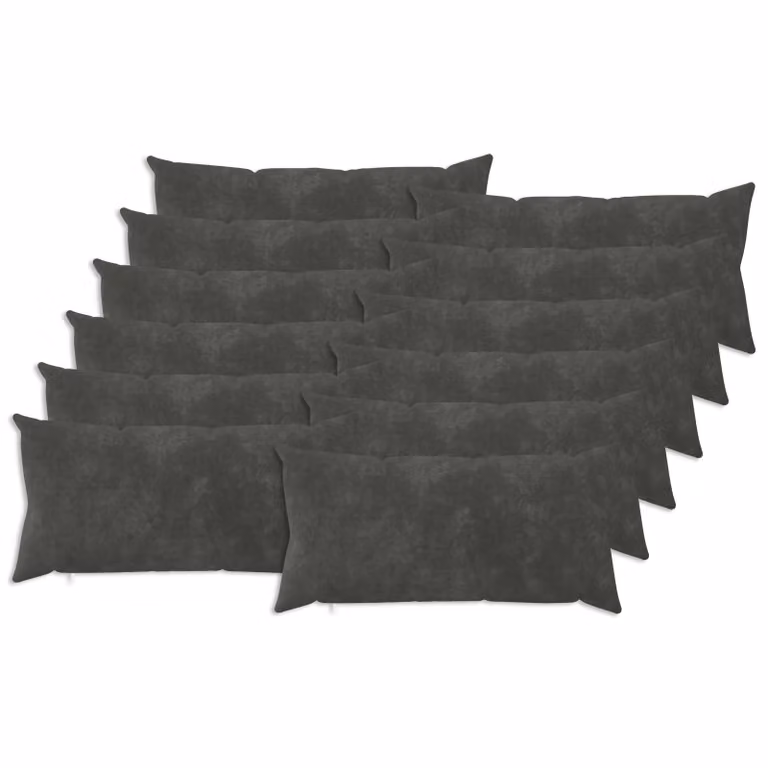Set di 12 federe vidaXL HEERLEN in microfibra color antracite, L 40 cm x P 80 cm