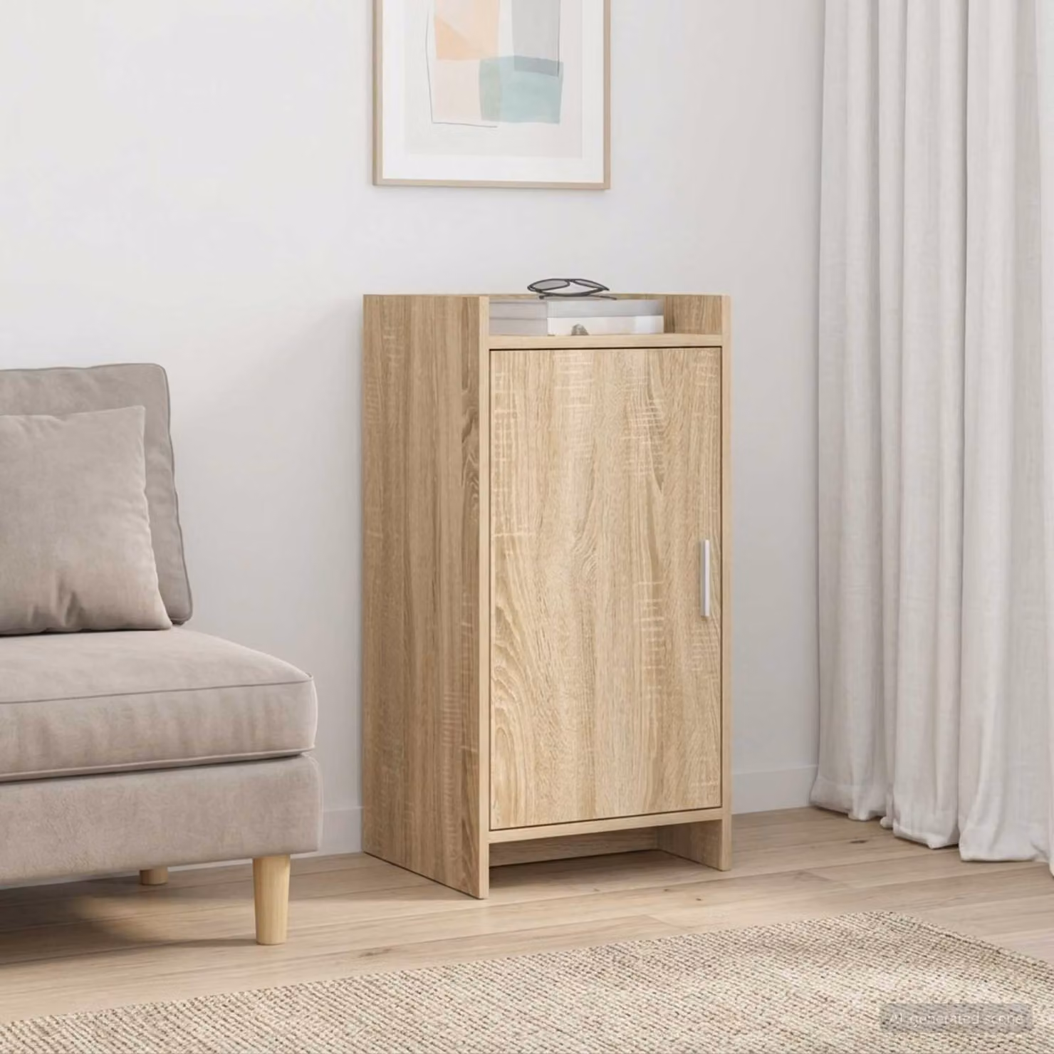 Credenza moderna vidaXL in legno ingegnerizzato color Rovere Sonoma, L: 40 cm, P: 36 cm, H: 80 cm