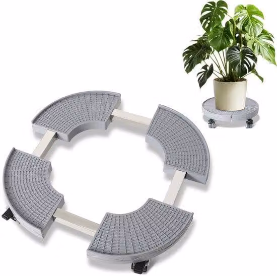 Carrello da giardino – Diametro da 38 a 54 cm – Carrello da giardino adatto per biciclette da corsa – Capacità di carico fino a 200 kg – Ruote girevoli a 360 gradi – Colore: grigio
