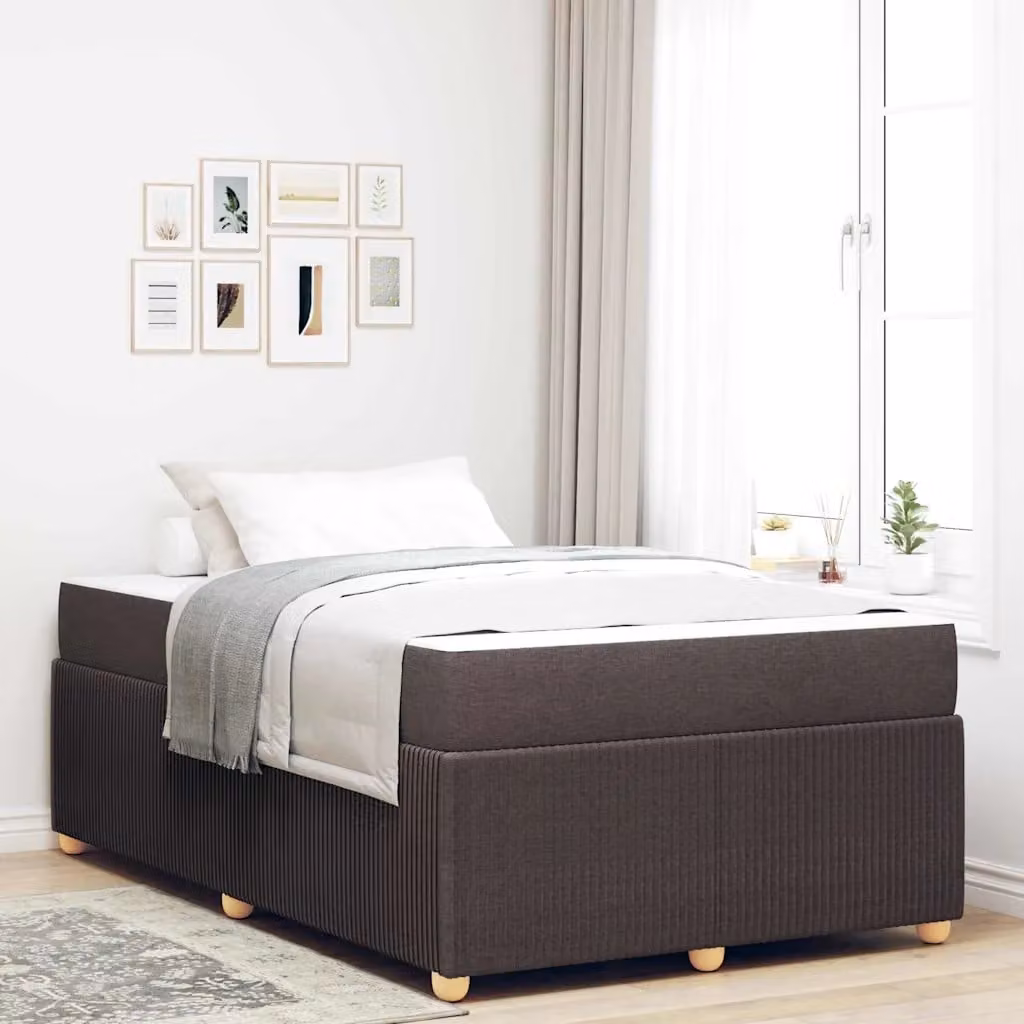 Struttura del letto imbottita vidaXL in tessuto marrone con legno ingegnerizzato L: 120 cm, P: 200 cm, H: 66 cm – 1