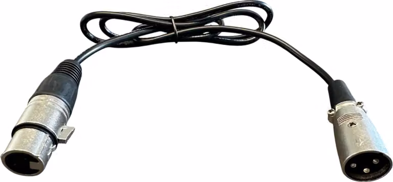 Cavo di prolunga XLR da 1 m con connettore a 3 pin (maschio/femmina) per caricabatterie, microfono e audio