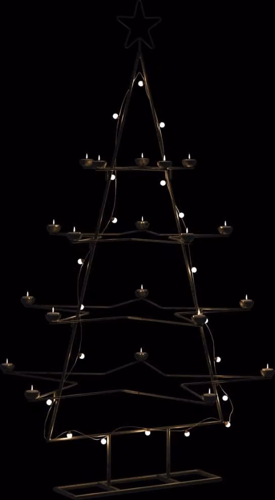 Maison Exclusive - Albero di Natale in metallo per decorazioni Nero 140 cm