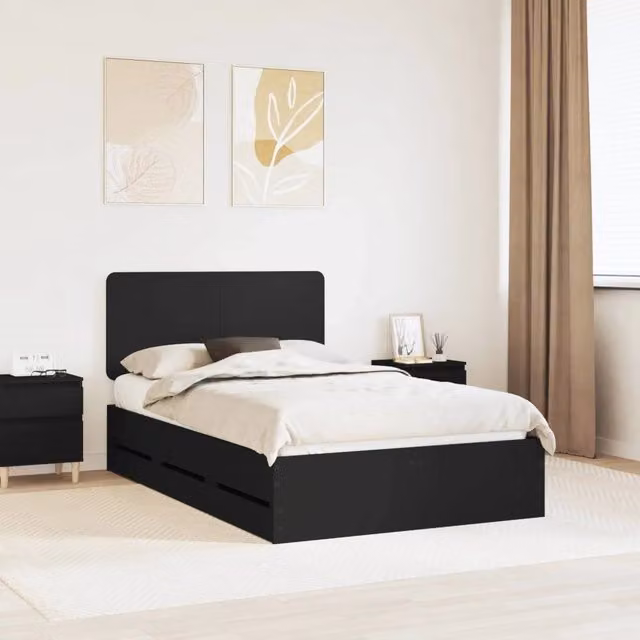 Struttura del letto Nero 120 x 190 cm Legno Ingegnerizzato 3412617