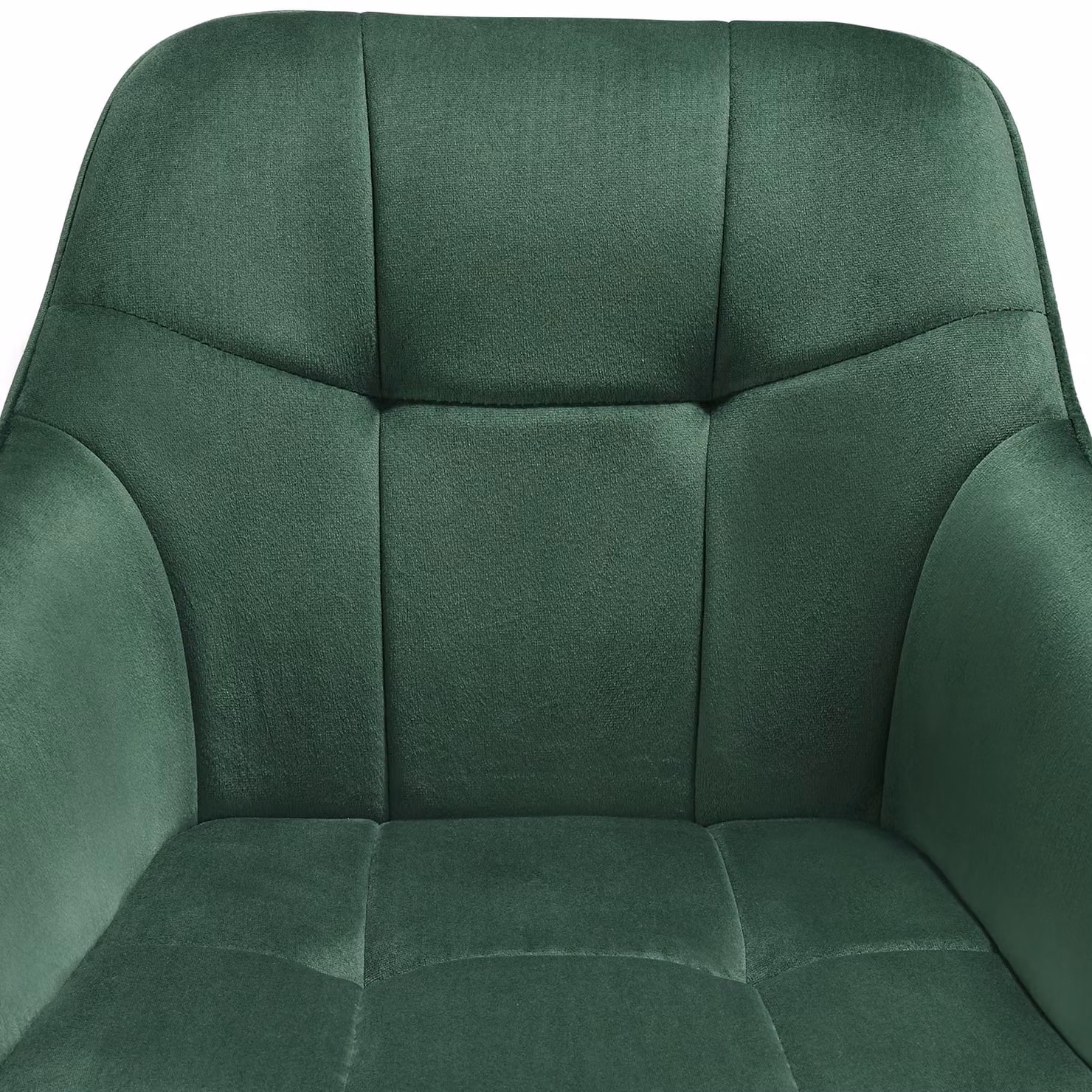 Sedia Marilyn tectake in velluto trapuntato verde scuro e oro per soggiorno e sala da pranzo L: 62 cm, P: 58 cm, H: 82 cm – 1