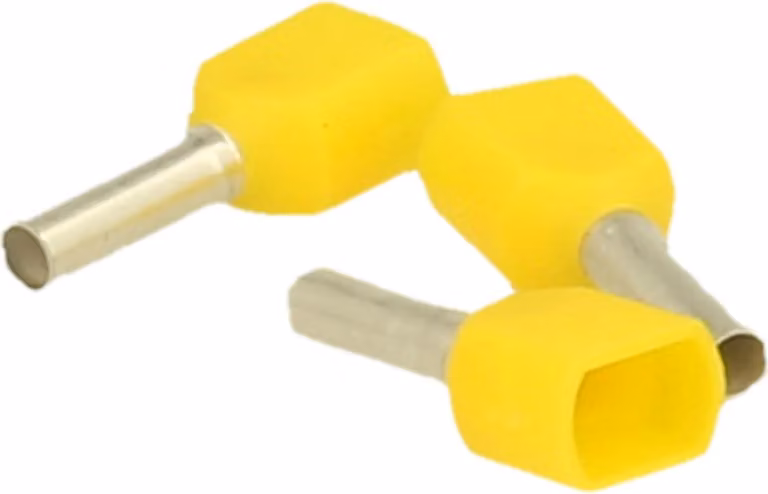 Guaine terminali isolate a due estremità, dimensione N, codifica a colori WE, sezione 2x 1mm², colore giallo - 1 pezzo