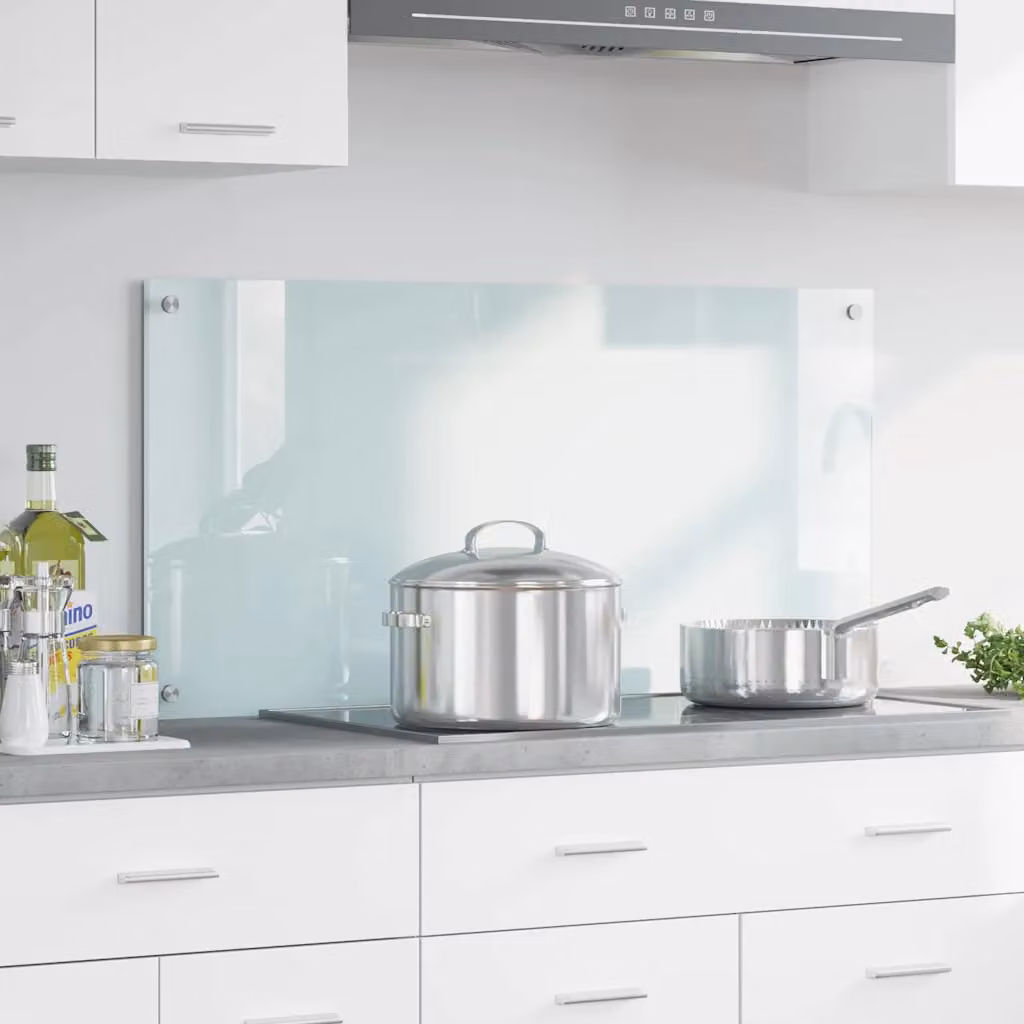 Schienale da cucina vidaXL in vetro temperato colore bianco L 100 cm x H 50 cm