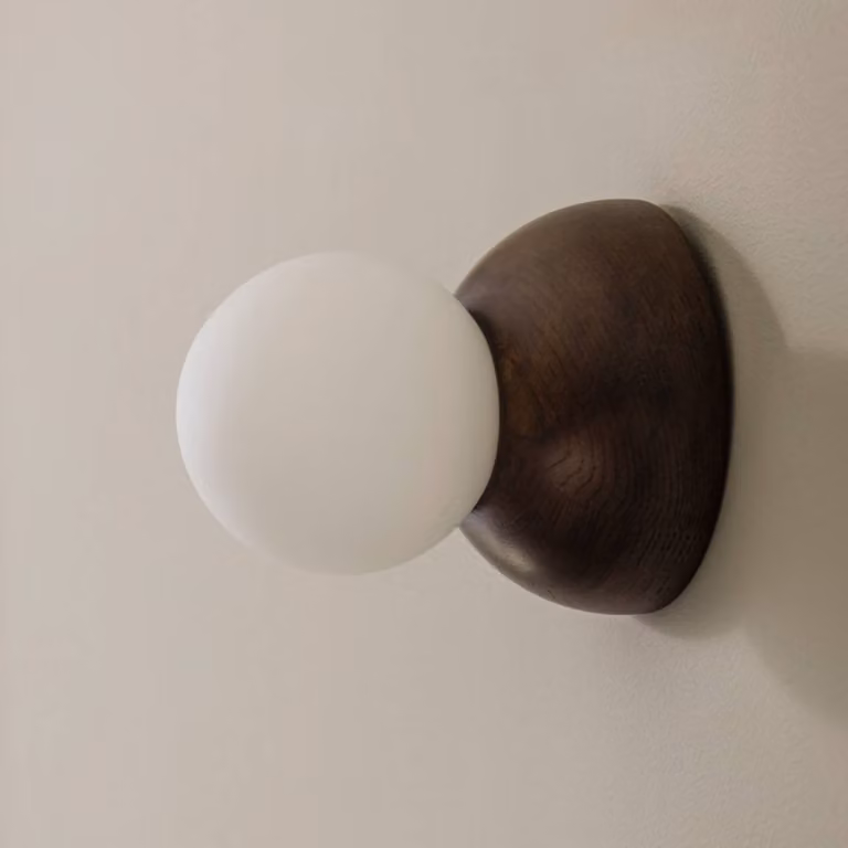 Globen Lighting Applique da parete Torrano, dimmerabile, Marrone / Ruggine, Soggiorno / Sala da pranzo, Legno, Design, Applique