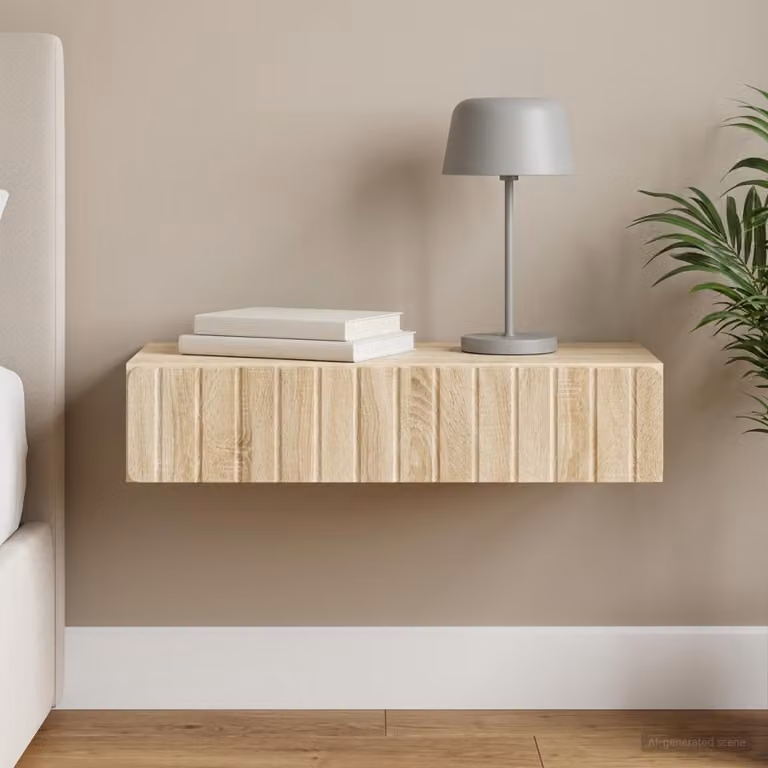vidaXL Tavolino da Parete Laterale in Rovere Sonoma, L 87,5 x P 34,5 x H 17 cm