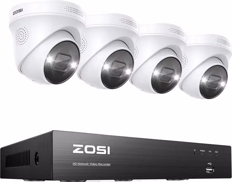 Sistema di videosorveglianza, risoluzione 8MP, funzioni di rilevamento intelligenti, 4K NVR 4 pezzi 5MP telecamere, 2T