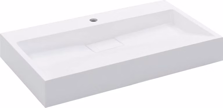 Lavandino 80x46x11 cm Blocco in Marmo/Minerale Bianco