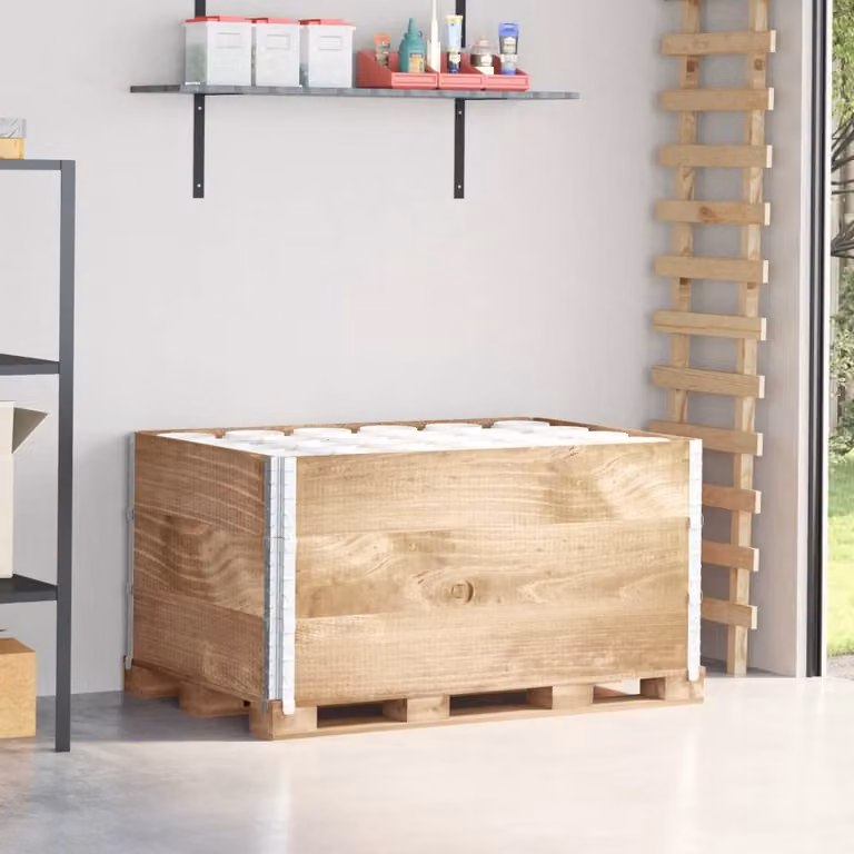 Set di 3 pareti per pallet vidaXL in legno massello di pino color marrone L: 120 cm x P: 80 cm