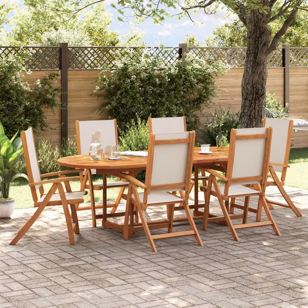 Maison Exclusive - Set da pranzo da giardino a 7 pezzi in legno massello di acacia e Textilene