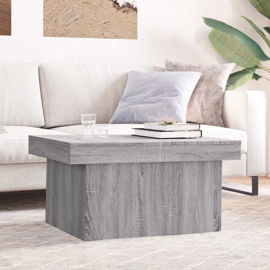 vidaXL Tavolino da Salotto Moderno in Legno Multistrato Grigio L: 100 cm, P: 55 cm, H: 40 cm