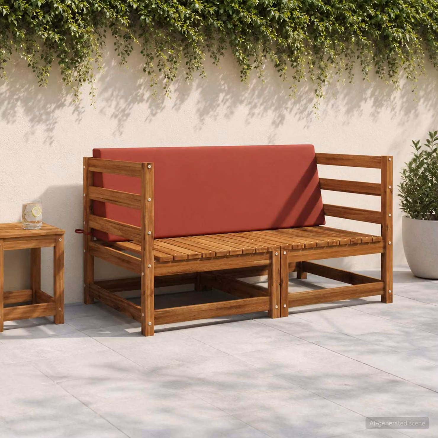 Cuscino schienale vidaXL SOEST in poliestere rosso L 120 cm x P 40 cm x H 20 cm