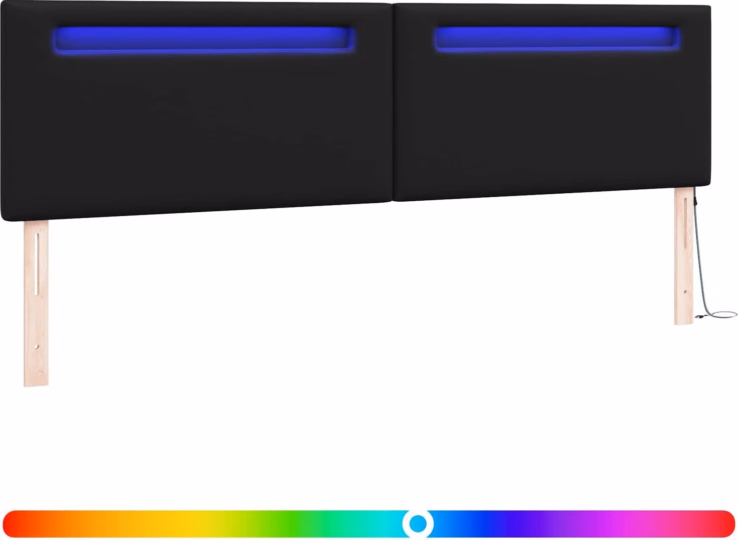 Testiera LED Nero 200 cm